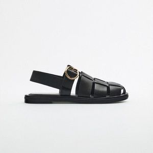 Zara fisherman leather sandals size 37